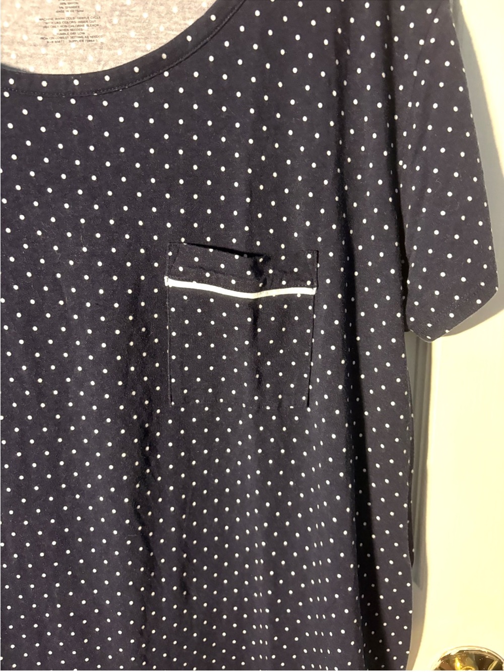 Liz Claiborne Navy with White Polka Dots Night Dress - Picture 3 of 6
